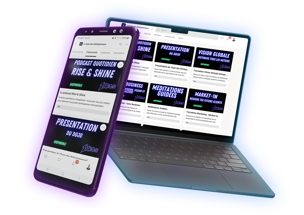 Dojo Entrepreneurs 1NKARN Smartphone et Laptop